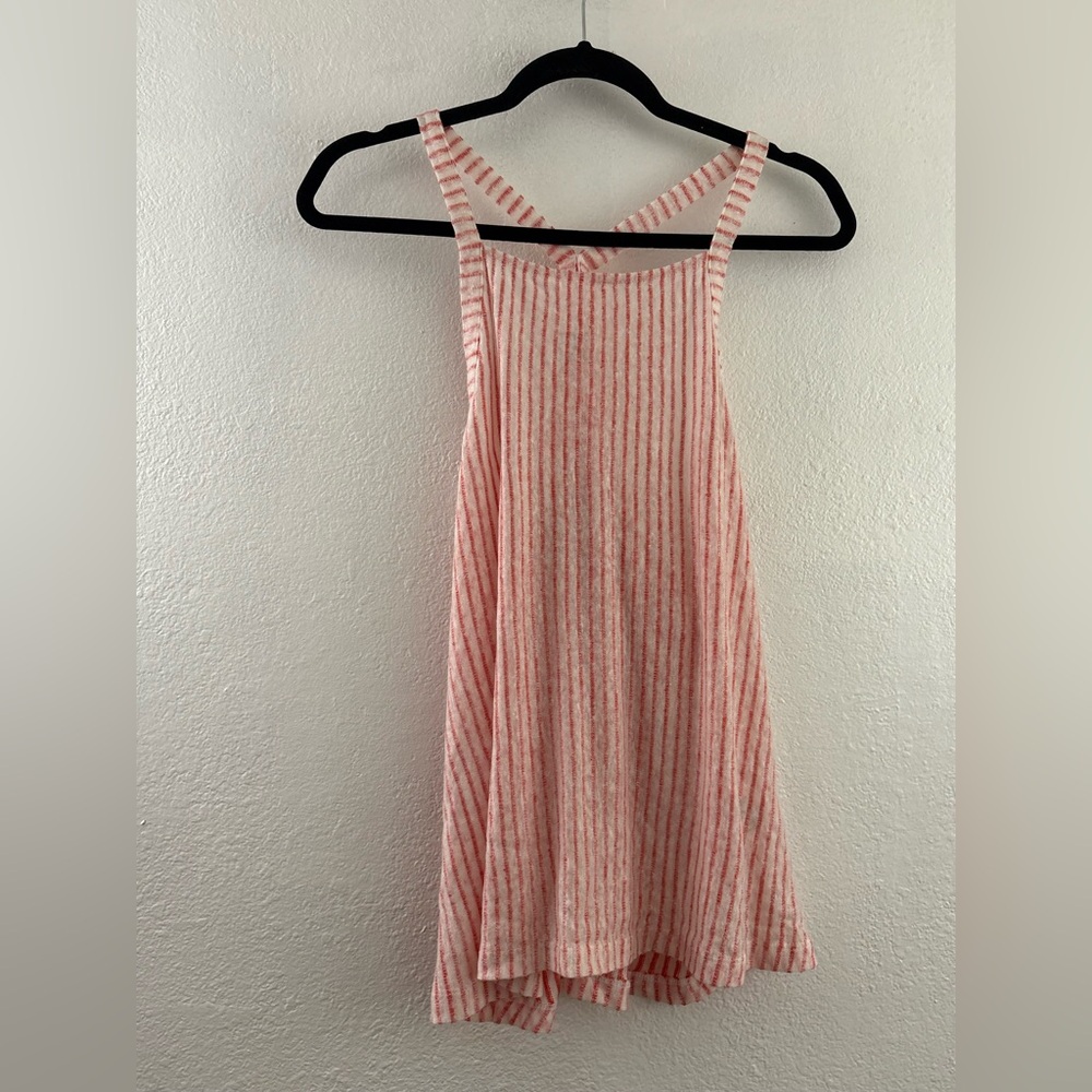 Splendid striped peach and white sleeves tank top size L